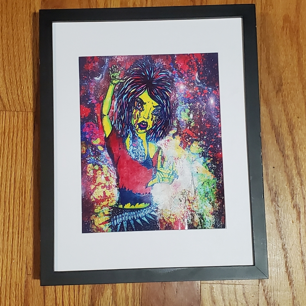 Unframed art print zombie punk girl apocalypse